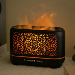 Earnest Living Diffuser Night Light Flame provides focused study ambiance and soft illumination.