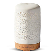 Earnest Living white ceramic diffuser with 100 ml capacity enhances aroma