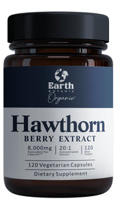 Earth Botanic Organic Hawthorn extract bottle front view for daily wellness