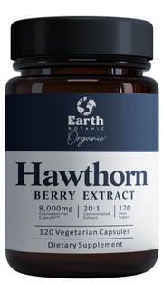 Earth Botanic Organic Hawthorn extract bottle front view for daily wellness