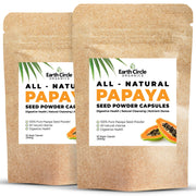Earth Circle Organics Papaya Seed Powder Capsules front bottle for easy daily digestion support.