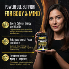 Earth Elixir NAD-support gummy emphasizes energy pathways and cellular resilience.