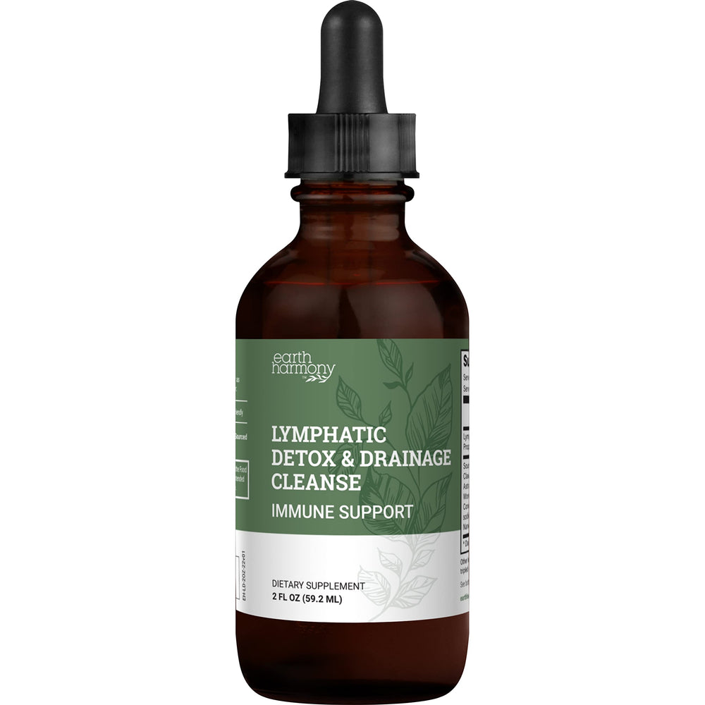 Earth Harmony Naturals lymphatic drainage drops bottle supports daily lymphatic wellness.