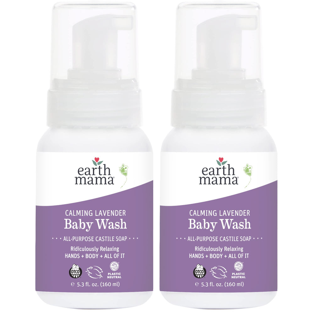 Earth Mama Calming Lavender Baby Wash bottle pump for gentle cleansing of sensitive skin