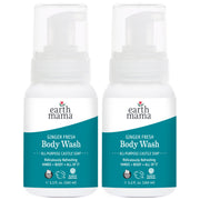 Earth Mama Ginger Fresh bottle front, showing gentle castile soap for sensitive skin.