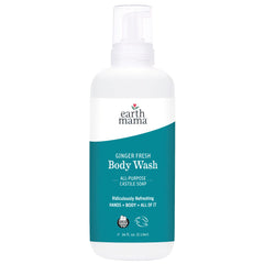 Earth Mama Ginger Fresh Hand & Body Wash bottle with pump for gentle family cleansing