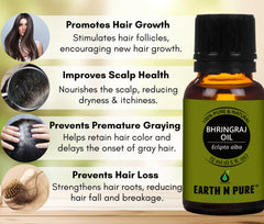 EARTH N PURE Bhringraj oil on face provides overnight hydration and nourishment.