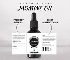 Earth N Pure Jasmine Oil bottle beside a diffuser for calming aroma