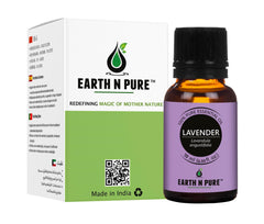 Earth N Pure Lavender Oil bottle front view, diffusers and skincare ready.