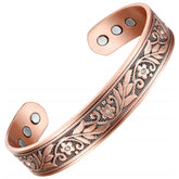 Earth Therapy cuff on the wrist, floral crystal design for daily wear.