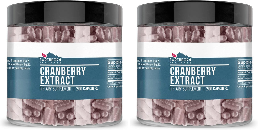 Earthborn Elements Cranberry Extract bottle with pure capsules for daily use.