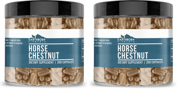 Earthborn Elements Horse Chestnut capsules bottle for daily support.