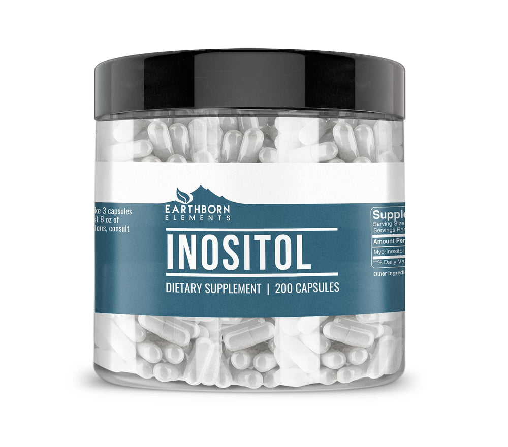 Earthborn Elements Inositol bottle front view for daily wellness support