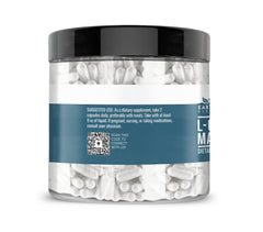 Close-up of Earthborn Elements L-Citrulline DL-Malate capsules showing a clean, undiluted formula.