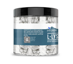 Close-up of L-Lysine HCL capsules showing pure, undiluted formula with no additives.