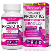 Earthcraft Probiotics for Women 50B CFU bottle may support gut balance.