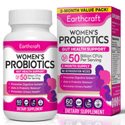 Earthcraft Probiotics for Women 50B CFU bottle may support gut balance.