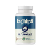EarthFirst Organic Probiotic 25B CFU bottle front for daily gut support.