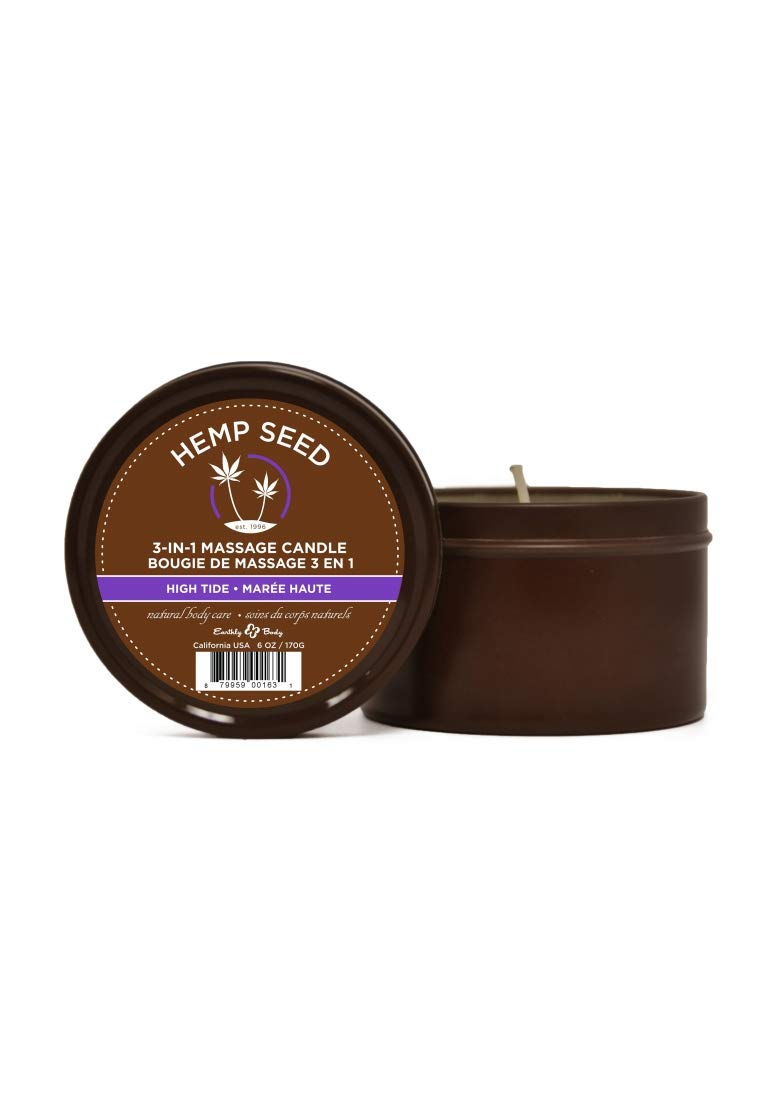 Earthly Body High Tide 3-in-1 massage candle pour for warm massage oil and moisturizer