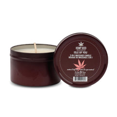 Earthly Body 3-in-1 Massage Candle lit for romantic ambiance and warmth