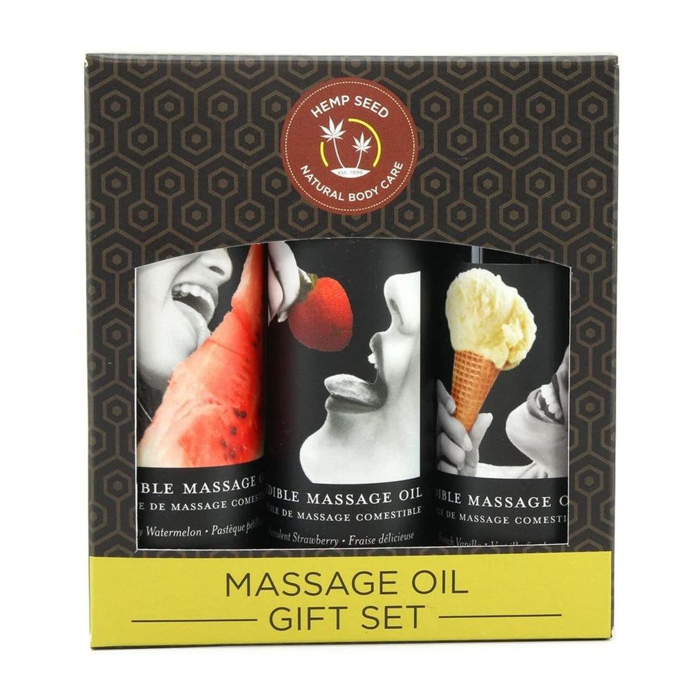 Earthly Body edible massage oil Watermelon bottle provides silky slip for a relaxing massage