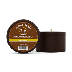 Earthly Body Hemp Seed 3-in-1 Candle Nag Champa unlit for cozy ambient scent.