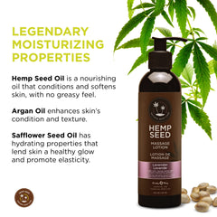 Earthly Body Hemp Seed Massage Lotion Lavender absorbs slowly for lasting moisture