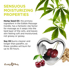 Earthly Body warming silky massage oil created from the candle for smooth skin.