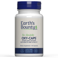 Earth's Bounty Oxy-Caps bottle front showing 90 vegetarian capsules and energy focus potential.