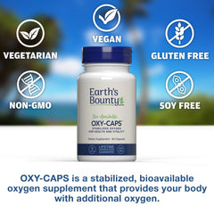 Label detail on Earth’s Bounty Oxy-Caps emphasizing oxygen-support benefits.