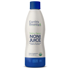 Earth's Bounty Tahitian Noni Juice bottle awaiting daily vitality ritual.