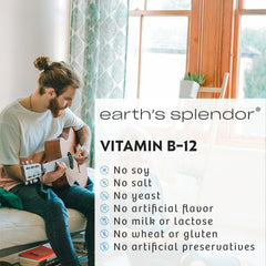 Earth's Splendor B12 glass of water with capsules for daily use.