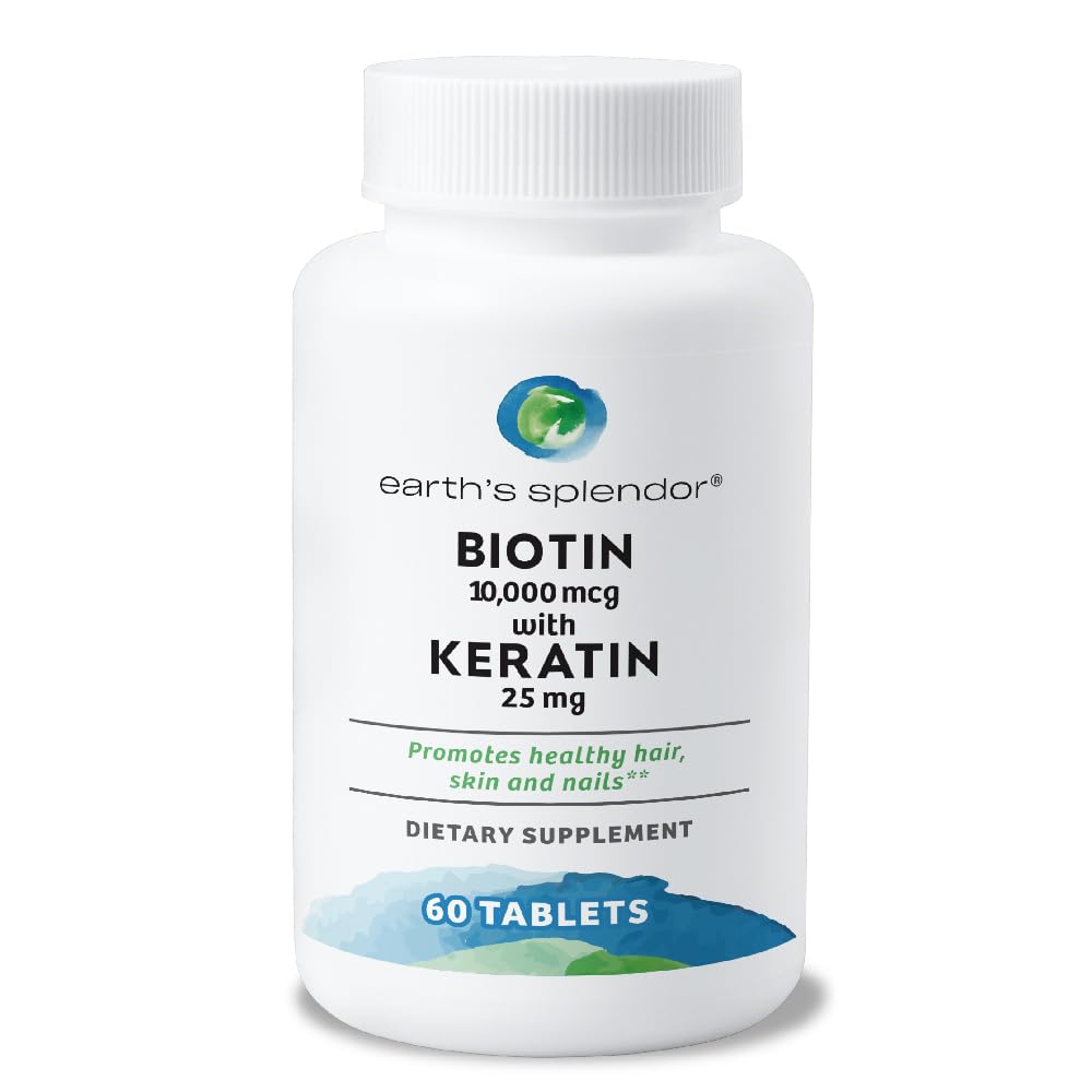 Earth's Splendor Biotin Keratin tablet ready to take for hair and nails.