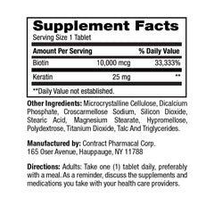 Earth's Splendor bottle label reveals premium biotin-keratin formula.