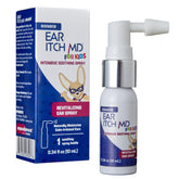 Earwax MD eosera Ear Itch MD for Kids bottle demonstrates gentle, moisturizing ear care.