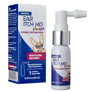 Earwax MD eosera Ear Itch MD for Kids bottle demonstrates gentle, moisturizing ear care.