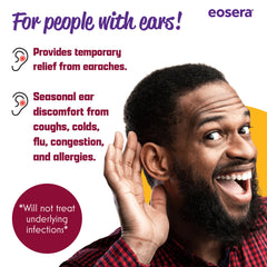 Packaging box shows usage instructions for quick, safe ear pain relief