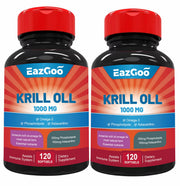 EAZGOO Antarctic Krill Oil bottle front highlighting premium omega-3 support.