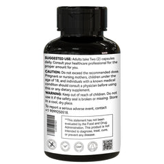 Back label reveals non-GMO, gluten-free magnesium glycinate formulation.