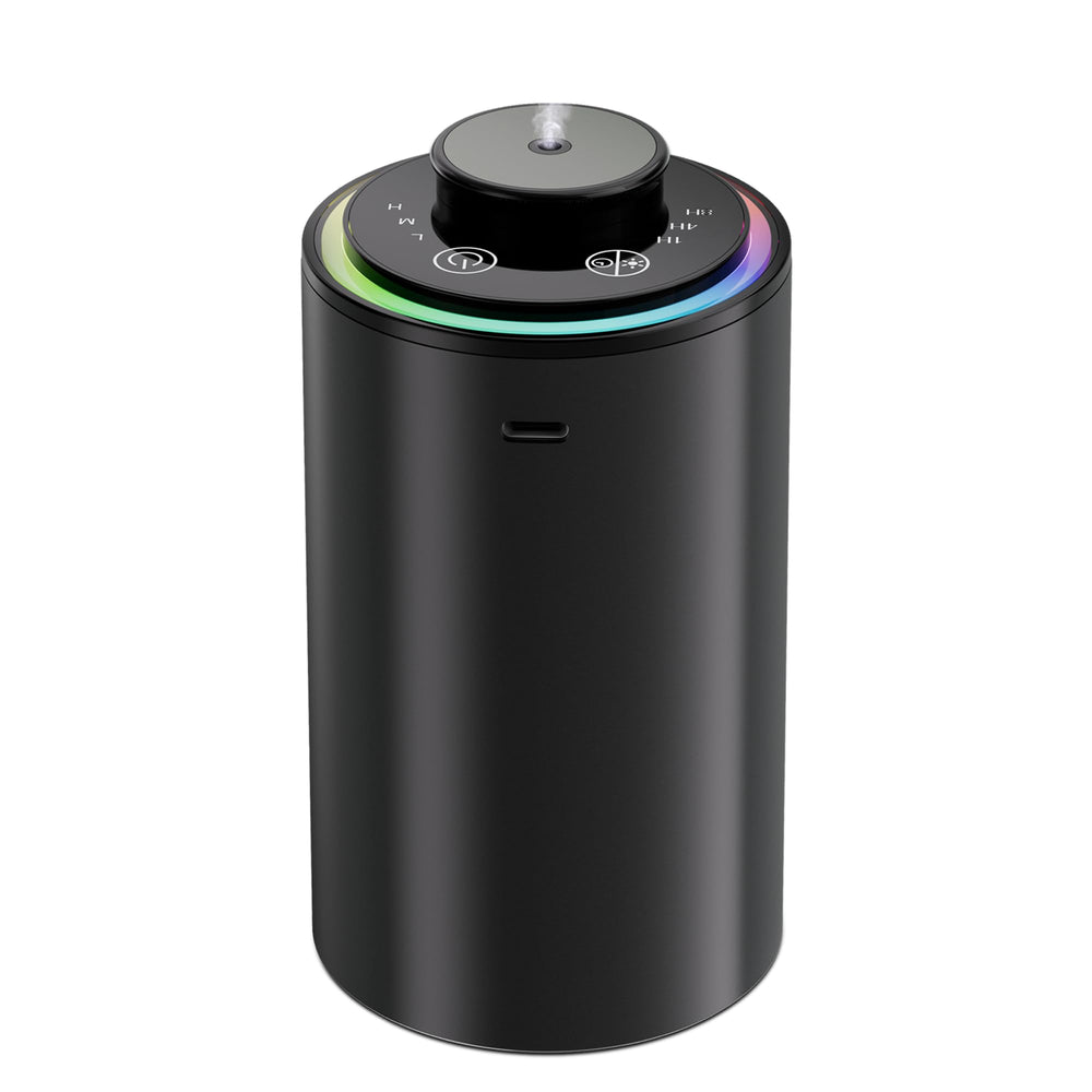 Ecantl waterless diffuser front view, durable metal shell ideal for home use and travel.