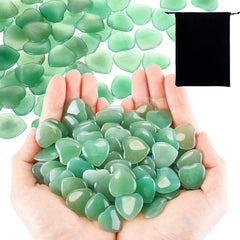 Ecation green aventurine heart crystals set of 120 for relaxation and meditation