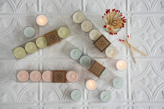 Eco Candle Co tea light musk ylang provides a soft, lingering fragrance.