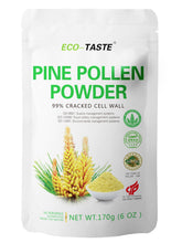 ECO-TASTE Pine Pollen Powder 6oz jar front view showing premium packaging
