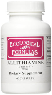 Ecological Formulas Allithiamine B1 bottle with label for daily thiamine support.