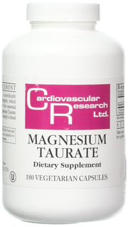 Ecological Formulas Cardiovascular Magnesium Taurate bottle front showing 180 capsules for daily support.