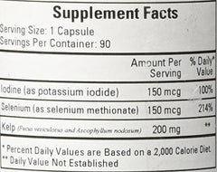 Ecological Formulas label closeup highlights kelp and selenium ingredients for iodine support
