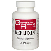 Ecological Formulas Refluxin 90 tabs bottle image shows clear packaging for convenient daily use.