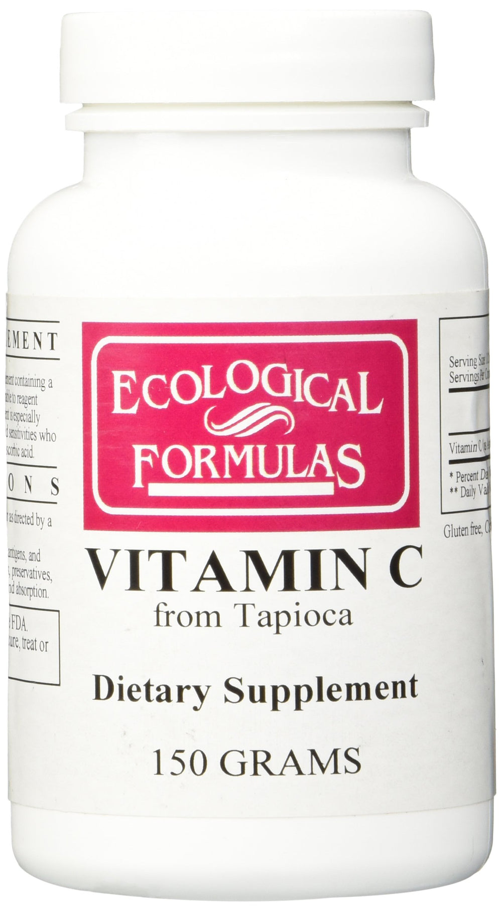 Ecological Formulas Vitamin C from Tapioca packaging for daily use