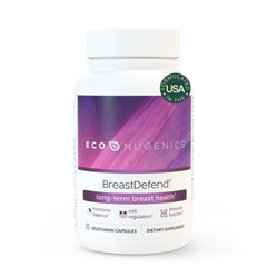 EcoNugenics BreastDefend bottle with capsules supporting breast health and daily wellness