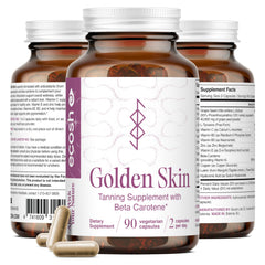 Ecosh Golden Skin bottle front for daily skin support and glow.
